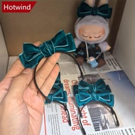 HOTWIND For 17cm Labubu V1 V2 V3 Skull Panda Doll Clothes Fashion Clothing Bow Tie Hair Clip Mini Cu