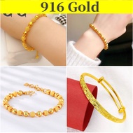 Bangle Women Gold 916 Original Singapore Bracelet for Women Happiness Bracelet Couples Fashion Gold 