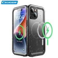 Cozycase IP68 trường hợp không thấm nước cho iPhone 16 15 14 13 12 Pro Max cộng với MagSafe sạc điện