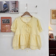(HAVANA) CÓ BIGSIZE - Áo Babydoll AMELIE Cổ tròn Viền Bèo AO674