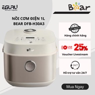 Bear DFB-H30A3 1L Rice Cooker, 800W, 6-Layer Non-Stick Pot, Timer Heating,
