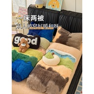 bedsheet set with quilt cover blanket Dopamine Rex Rabbit Plush Single Quilt Cover 1 Bed Two Quilt C