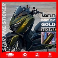 BLACK MOTORCYCLE STICKER SCOTLET GOLD MOONLIGHT GOLD SCOTLET MOONLIGHT GOLD PREMIUM GOLD STICKER