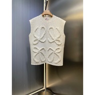 [Correct Version] Loe Front Logo Knitting Brand Logo Logo Twist Knit Sweater Sweater Vest Vest Casua