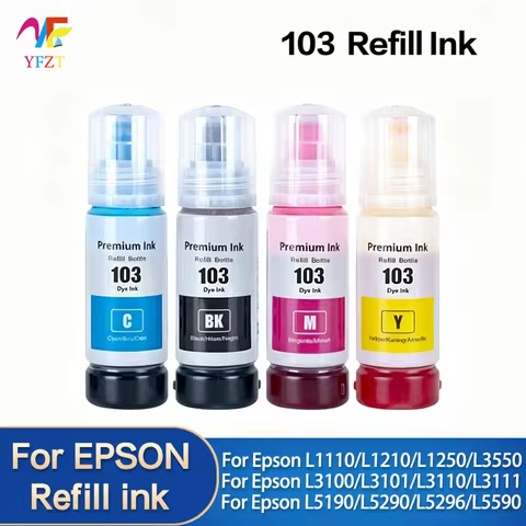 103 EP103 T103 Refill Dye Ink For Epson EcoTank L1110 L3100 L3110 L3111 L3116 L3150 L3151 L3156 L316