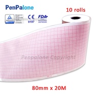 80mm x 20M ECG Paper x 10 rolls