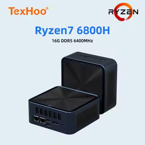 TexHoo Mini PC AMD Ryzen7 6800H Ryzen5 6600U Desktop Gaming Computer WIFI6 BT5.2 DDR5 Triple Display