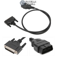 FANIELLAPOWELL OBD2 to DB25 Main Cable, ABS&Brass Male to Male Diagnostic Extension Cord, High Quali