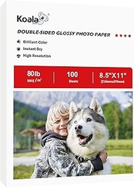 Koala Thick Photo Paper Double-sided Glossy Heavyweight Paper 8.5X11 80LB 100 Sheets 300GSM Cardstoc