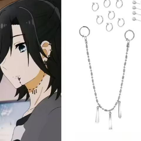 Animation Peripheral Anime Cos Miyamura Izumi Accessory Ear Clip Earrings Chain Punk Style Men's Coo
