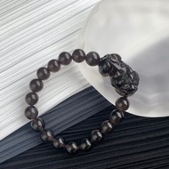 免費開光 天然彩虹黑曜貔貅 招財貔貅手鍊 冰種彩虹黑曜