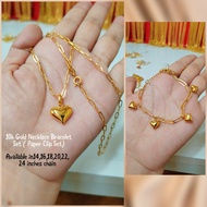 10k Pure gold Necklace with Bracelet set