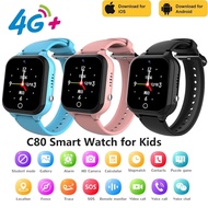 C80 Smart Watch For Kids SIM Card 4G Call Video Intelligent Bracelet Voice Chat Camera Monitor Phone Watch For Child Smartwatch