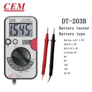 CEM DT-203B Digital Battery Tester Volt Checker for Button Cell AA AAA 9V Multiple Size Battery Test