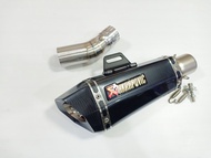 ชุดท่อสลิปออน KAWASAKI Z400 NINJA400 แสตนเลสเกรด 304 อย่างดีสวมปลายท่อแต่งขนาด 2 นิ้ว(51 มม.)+อาคาโพ