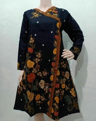 ATASAN TUNIK BATIK KOMBINASI MODEL TERBARU PAKAIAN KANTOR REMAJA MASA KINI