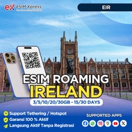eSIM  IRELAND 3GB/5GB/10GB/20GB/50GB Data | 30 Hari eSIM Roaming Perjalanan Langsung Aktif