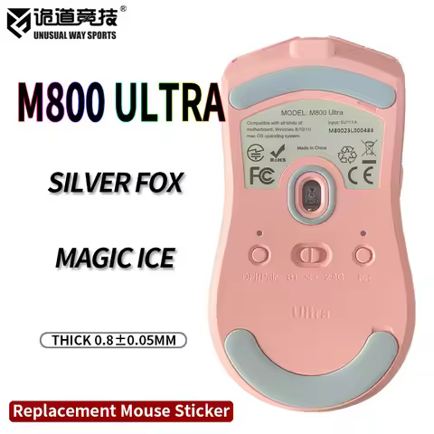 Unusual Way Sports Mouse Skates Feet Delux M800 Ultra Glides Curve Edge Magic Ice Silver Fox Version