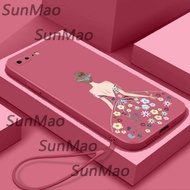 สำหรับ iPhone 7 Plus = 8 Plus การออกแบบกระโปรงดอกไม้เคสโทรศัพท์