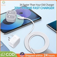 【Ready Stock】20w Fast Charger USB C Adapter With Cable For ip 16 15 14 13 12 11 promax Support Fast 