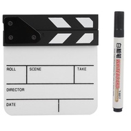 Mini Acrylic Director Scene Clapperboard TV Movie Action Board Film Cut Prop with Pen  PPC2