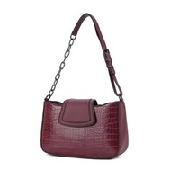 Croco Women's Shoulder Bag Medium Strap Combination Chain Zipper Flap Magnet new fashion woman bags 
