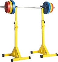 Squat Rack Stand Barbell Press Bench Home Gym Stands，Adjustable Bar Power Weight Lifting -Press Supp