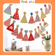 Birthday decoration hat-shaped flag string
