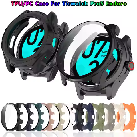 PC TPU Case Cover For Ticwatch Pro 5 Enduro Protective Shell Frame Bumper Ticwatch Pro5 Enduro Smart