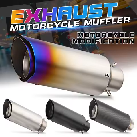 Universal 51MM Motorcycle Exhaust Double Layer Muffler For R15 MT03 CBR650R ZX10R Z250 GSXS125 RSV4
