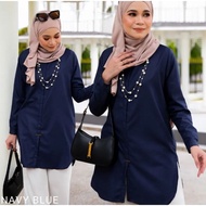 CaryaZara Aileen Blouse - Navy Blue