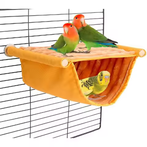 Winter Warm Bird Nest House Shed Hut Hanging Hammock Finch Cage Plush Fluffy Birds Hut Hideaway for 