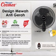 Wall fan cosmos 16 inch remote hitam wfgr kipas angin dinding