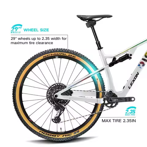 2026 Lexon Carbon Bicycle MTB Frame Full Suspension 29er Boost Trunnion for Xfusion/Rockshox Bike Fr