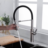 Sus304 Stainless Steel Kitchen Faucet Black Hose Silicone Pull Hot and Cold Sink Faucet Z6D4 HD09 LI
