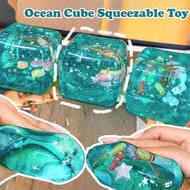 Ocean Maltose Squishy Toys Anti Stress Sensory Fidgets Toy Soft Simulated Transparent Blue Ocean Mal
