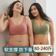 Large Size Suit Seamless Sports Underwear 100kg Plus Fat Extra Large Bra E Fat mm Big Breasts Small 