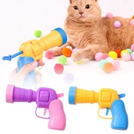 Stretch Plush Pom poms Ball Cat kitten Toy Gun Cat Gun Shape Toy with Ball