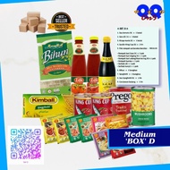 Medium BOX D, Pack of Food Basket, Set Bakul Makanan, Barangan Runcit Asas, Grocery.