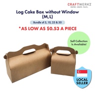 {Bundle of 5, 10, 25 & 50} SG READY STOCK Log Cake Box without Window (M, L)