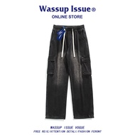 WASSUP ISSUE | กางเกงยีนส์สไตล์เรโทรแบบหลวมพร้อมกระเป๋า