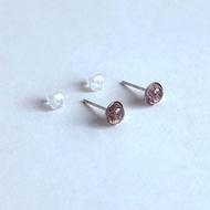 寶石系 天然礦石 三輪骨幹 超七 925純銀 耳針