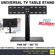 Universal TV Rack Mount Table Stand (Adjustable Height, Tempered Glass Base) (For 32 To 55 Inch)