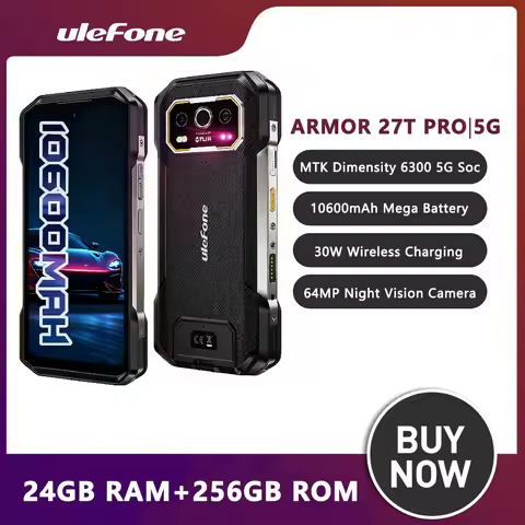 Ulefone Armor 27T Pro 5G Rugged Phone 10600mAh Android 14 Smartphone 50MP+64MP Night Camera 6.78" 24
