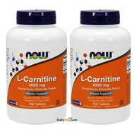 Foods L- Carnitine Tartrate 1000mg, 100 Tablets (Pack of 2)