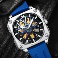 ✨HOT ITEM✨ Men's Mechanical Watch Biden Biden New Hollow Bottom Wheel Watch Fashion Atmospheric Silicone Strap YY