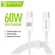 BAVIN 60W PD Type-C to Type-C Data Cable Fast Charging & Data Transmission for / 30W Type-C to iph