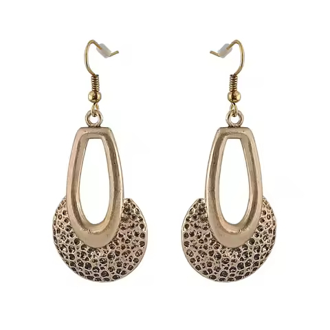Vintage Ethnic Gold Drop Earrings For Women Geometric Crystal Earings Gift Jewelry