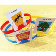 [Combo of 4]Plastic headband Game Hedbanz English role play Game Who Am I Who Am I, teacher's teachi