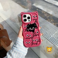 3D Wave Cat Ears Phone Case For Xiaomi Poco C85 C75 C71 C65 C61 C55 C51 C50 C31 C3 M3 M2 Pro 5G 4G C